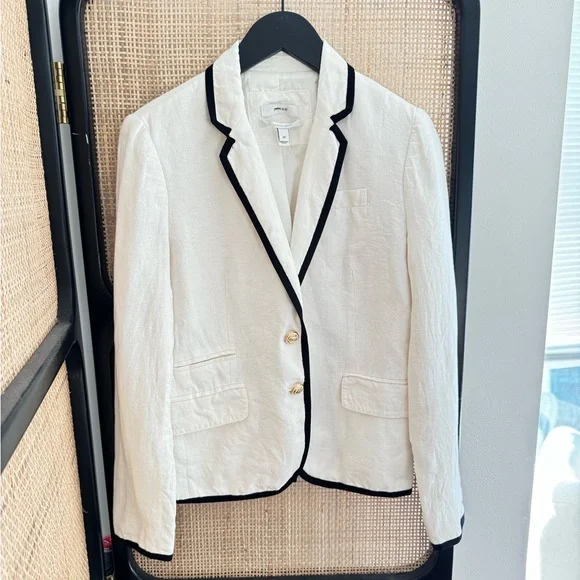 J.Crew Schoolboy Blazer Size 100% Linen - Picture 1 of 6